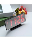 Zegar z budzikiem led zegar cyfrowy wielofunkcyjny lustro wyświetlanie czasu drzemki noc LCD lampa stołowa biuro, usb kabel cyfr