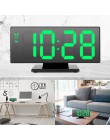 Zegar z budzikiem led zegar cyfrowy wielofunkcyjny lustro wyświetlanie czasu drzemki noc LCD lampa stołowa biuro, usb kabel cyfr