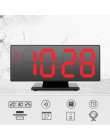 Zegar z budzikiem led zegar cyfrowy wielofunkcyjny lustro wyświetlanie czasu drzemki noc LCD lampa stołowa biuro, usb kabel cyfr