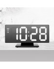 Zegar z budzikiem led zegar cyfrowy wielofunkcyjny lustro wyświetlanie czasu drzemki noc LCD lampa stołowa biuro, usb kabel cyfr