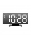 Zegar z budzikiem led zegar cyfrowy wielofunkcyjny lustro wyświetlanie czasu drzemki noc LCD lampa stołowa biuro, usb kabel cyfr