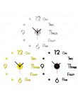 Home Decor 3D zegar ścienny nowoczesny duży zegar ścienny samoprzylepna naklejka na ścianę kreatywne lustro akrylowe zegar ścien