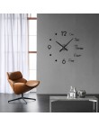 Home Decor 3D zegar ścienny nowoczesny duży zegar ścienny samoprzylepna naklejka na ścianę kreatywne lustro akrylowe zegar ścien