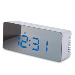 Zegar budzik drzemka LED cyfrowy zegar lustro czas temperatura duży wyświetlacz elektroniczny prostokąt cyfrowy zegar na biurko