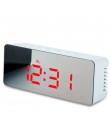 Zegar budzik drzemka LED cyfrowy zegar lustro czas temperatura duży wyświetlacz elektroniczny prostokąt cyfrowy zegar na biurko