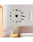 Home Decor 3D zegar ścienny nowoczesny duży zegar ścienny samoprzylepna naklejka na ścianę kreatywne lustro akrylowe zegar ścien