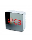 Zegar budzik drzemka LED cyfrowy zegar lustro czas temperatura duży wyświetlacz elektroniczny prostokąt cyfrowy zegar na biurko