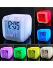Cube zegar led budzik led 7 zmiana kolorów cyfrowa tablica gadżet termometr świecące w nocy zegarek na prezenty Home Decor TSLM1