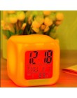 Cube zegar led budzik led 7 zmiana kolorów cyfrowa tablica gadżet termometr świecące w nocy zegarek na prezenty Home Decor TSLM1