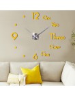2019 nowy 3D DIY duży zegar ścienny nowoczesny Design naklejka ścienna zegar cichy Home Decor salon lustro akrylowe Nordic zegar