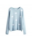 2020 kobiet Kawaii Ulzzang Vintage College luźne chmury sweter kobiet koreański Punk grube słodkie luźne odzież w stylu harajuku