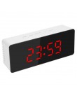 Lustro Alarm LED zegar Luminous cyfrowy czas drzemki temperatura obudź światło podświetlany zegar na biurko sypialnia