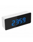 Lustro Alarm LED zegar Luminous cyfrowy czas drzemki temperatura obudź światło podświetlany zegar na biurko sypialnia