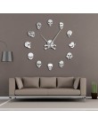 Różne czaszki DIY Horror Wall Art Giant zegar ścienny duża igła bezramowe głowice Zombie duży zegar ścienny Halloween Decor