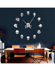 Różne czaszki DIY Horror Wall Art Giant zegar ścienny duża igła bezramowe głowice Zombie duży zegar ścienny Halloween Decor