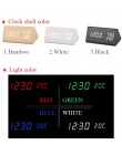 LED budzik drewniany stół sterowanie głosem zegar cyfrowy wyświetlacz wilgotności temperatury drewno Despertador zegary stołowe 