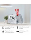 FanJu FJ3531 projektor cyfrowy zegar z budzikiem LED elektroniczny stół drzemka podświetlenie temperatura wilgotność zegarek z p