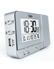 FanJu FJ3531 projektor cyfrowy zegar z budzikiem LED elektroniczny stół drzemka podświetlenie temperatura wilgotność zegarek z p