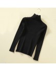 Lucyever sweter z golfem kobiet sweter wiosna sweter dziergany, w stylu Basic moda z najwyższej półki jesień z długim rękawem ko