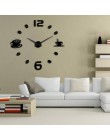Cafe DIY duży zegar ścienny bezramowa gigantyczny zegar ścienny nowoczesny Design kawiarnia kubek kawy fasola dekoracje ścienne 