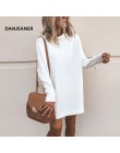 Danjeaner nowa wiosna golfem solidne dzianinowe swetry sukienka kobiety z długim rękawem szczupły streetwear swetry nadwymiarowy