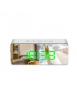 Lustrzany budzik Led zegar cyfrowy zegar drzemki z termometrem USB akumulator duży wyświetlacz elektroniczny wielofunkcyjny