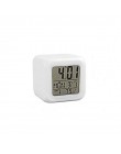 Alarm led Colock 7 zmiana kolorów cyfrowa tablica gadżet cyfrowy termometr z alarmem świecące w nocy sześciany zegar led domu