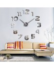 Nowoczesne diy lustro akrylowe moda zegar ścienny 3d duży kwarcowy zegarek zegary salon dekoracji wnętrz martwa natura srebrne n
