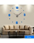 47 cali zegar ścienny nowoczesny Design zegary kwarcowe modne zegarki lustro naklejki wystrój salonu 3D DIY duży akrylowy zegar 