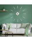 3D duże lustro akrylowe efekt zegar ścienny prosty Design Wall Art dekoracyjny kwarcowy cichy Sweep nowoczesny duży zegar ręce z