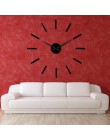 3D duże lustro akrylowe efekt zegar ścienny prosty Design Wall Art dekoracyjny kwarcowy cichy Sweep nowoczesny duży zegar ręce z