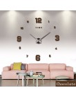 47 cali zegar ścienny nowoczesny Design zegary kwarcowe modne zegarki lustro naklejki wystrój salonu 3D DIY duży akrylowy zegar 