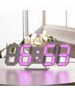 3D LED cyfrowy zegar drzemka biurko w sypialni budziki wiszący zegar ścienny 12/24 godziny kalendarz termometr Home Decor prezen