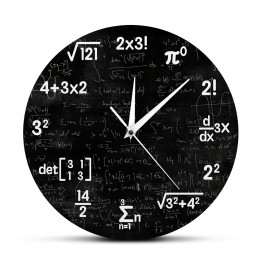 Równania matematyczne i adnotacje matematyka tablica Geek zegar ścienny prezenty edukacyjne dla dzieci nauczyciele wystrój sali 