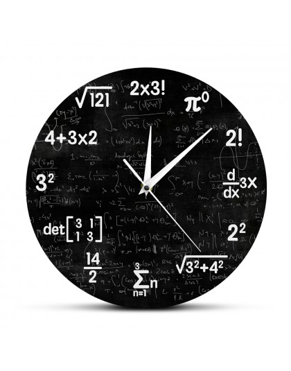 Równania matematyczne i adnotacje matematyka tablica Geek zegar ścienny prezenty edukacyjne dla dzieci nauczyciele wystrój sali 