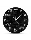 Równania matematyczne i adnotacje matematyka tablica Geek zegar ścienny prezenty edukacyjne dla dzieci nauczyciele wystrój sali 