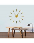 3D duże lustro akrylowe efekt zegar ścienny prosty Design Wall Art dekoracyjny kwarcowy cichy Sweep nowoczesny duży zegar ręce z