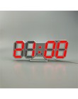3D LED cyfrowy zegar drzemka biurko w sypialni budziki wiszący zegar ścienny 12/24 godziny kalendarz termometr Home Decor prezen