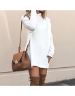 Danjeaner nowa wiosna golfem solidne dzianinowe swetry sukienka kobiety z długim rękawem szczupły streetwear swetry nadwymiarowy