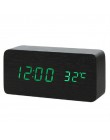 LED budzik drewniany zegarek stół sterowanie głosem cyfrowy drewno Despertador elektroniczny pulpit USB/AAA zasilany zegary wyst