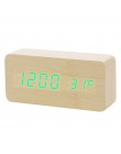 LED budzik drewniany zegarek stół sterowanie głosem cyfrowy drewno Despertador elektroniczny pulpit USB/AAA zasilany zegary wyst