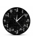 Nowoczesny awangardowy zegar ścienny z matematycznymi oznaczeniami w miejscach godzin czarny
