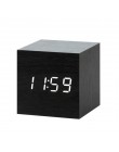 LED budzik drewniany zegarek stół sterowanie głosem cyfrowy drewno Despertador elektroniczny pulpit USB/AAA zasilany zegary wyst