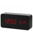 LED budzik drewniany zegarek stół sterowanie głosem cyfrowy drewno Despertador elektroniczny pulpit USB/AAA zasilany zegary wyst