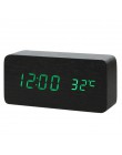 LED budzik drewniany zegarek stół sterowanie głosem cyfrowy drewno Despertador elektroniczny pulpit USB/AAA zasilany zegary wyst
