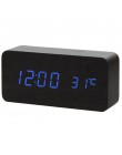 LED budzik drewniany zegarek stół sterowanie głosem cyfrowy drewno Despertador elektroniczny pulpit USB/AAA zasilany zegary wyst