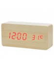 LED budzik drewniany zegarek stół sterowanie głosem cyfrowy drewno Despertador elektroniczny pulpit USB/AAA zasilany zegary wyst