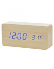 LED budzik drewniany zegarek stół sterowanie głosem cyfrowy drewno Despertador elektroniczny pulpit USB/AAA zasilany zegary wyst