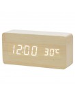 LED budzik drewniany zegarek stół sterowanie głosem cyfrowy drewno Despertador elektroniczny pulpit USB/AAA zasilany zegary wyst