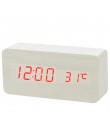 LED budzik drewniany zegarek stół sterowanie głosem cyfrowy drewno Despertador elektroniczny pulpit USB/AAA zasilany zegary wyst